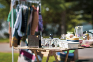 items set out for a garage sale